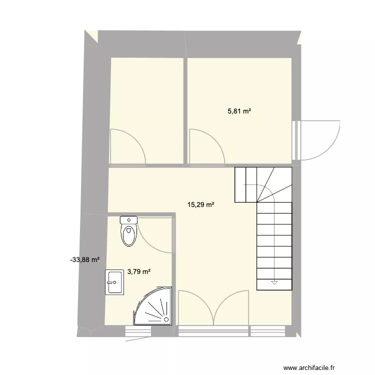 Rdc. Plan de 4  et 25 m²
