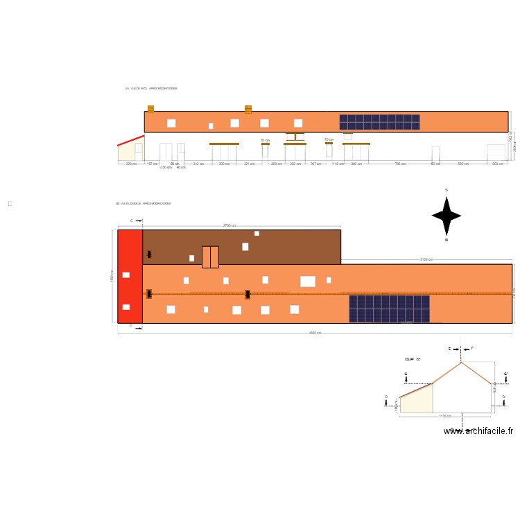 Plan de Masse La loge DD. Plan de 3 pièces et 188 m2