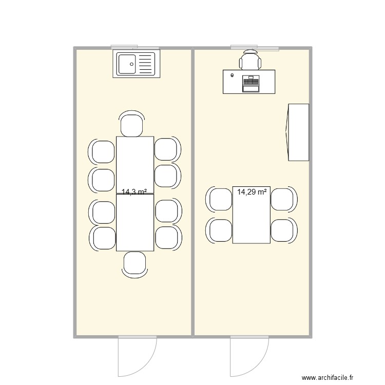 D3E CHANTIER CHATEAUNEUF SUR ISERE. Plan de 2 pièces et 29 m2