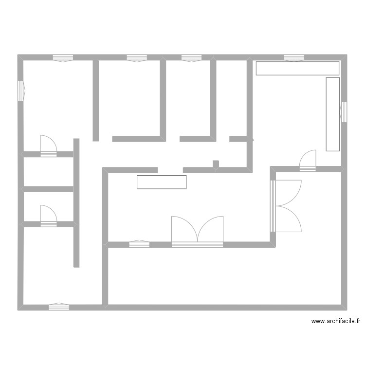 projet x. Plan de 2 pièces et 172 m2