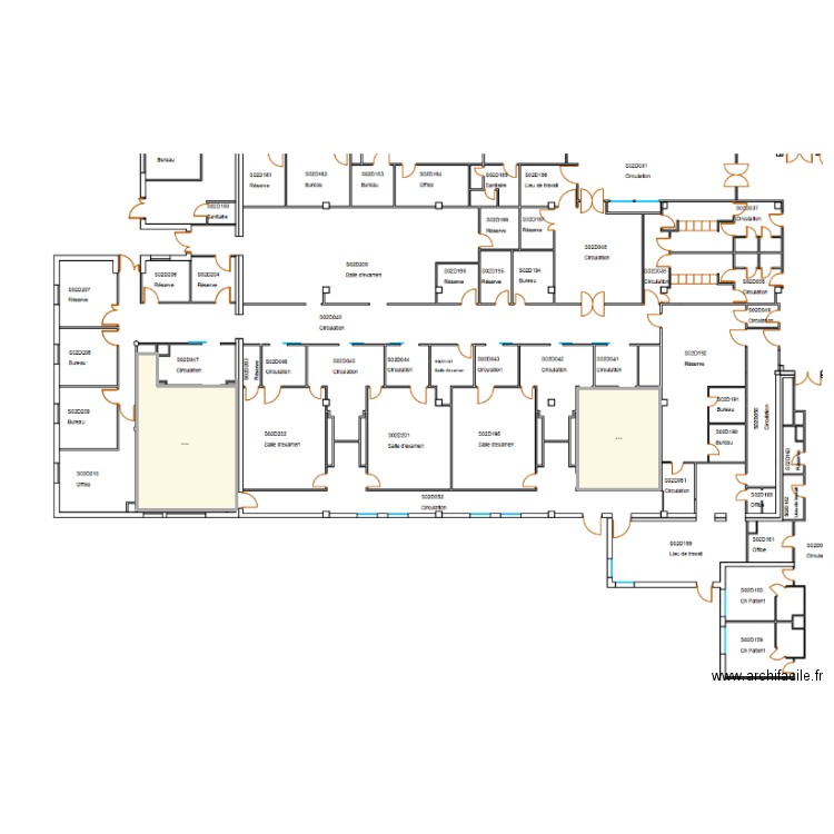 Blocs opératoires SENLIS. Plan de 2 pièces et 170 m2