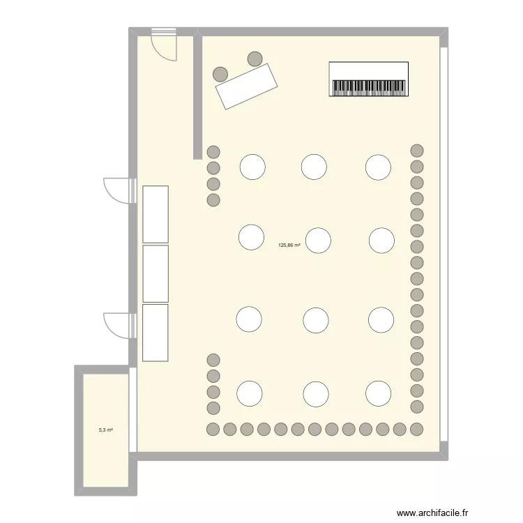 Plan des tables - 2. Plan de 2 et 131 m² Plan des tables - 2. Plan de 2 et 131 m²