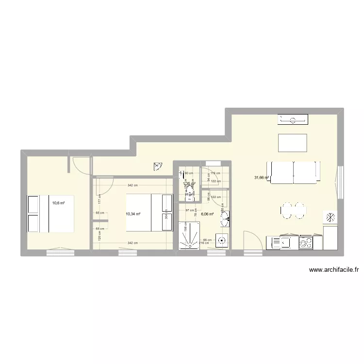 Appartement Le Muy projet 2. Plan de 
