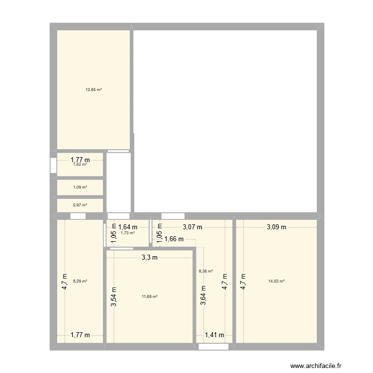 maison extension 1. Plan de 0 pièce et 0 m2