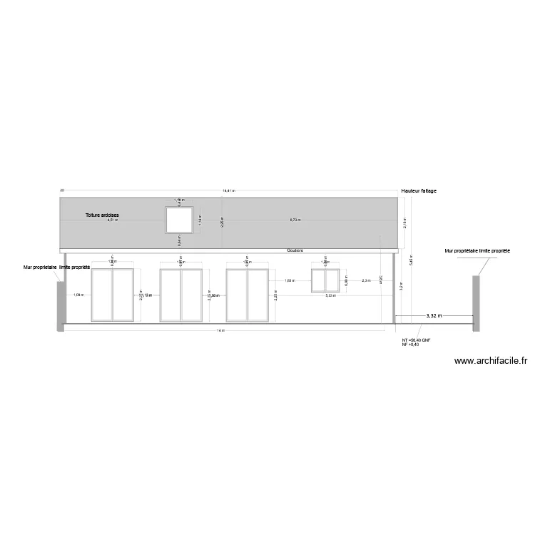 Facade Avant 1. Plan de 