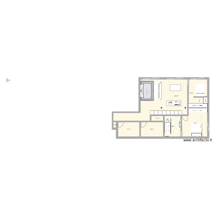 MARIE CHARLES 2. Plan de 8 pièces et 93 m2
