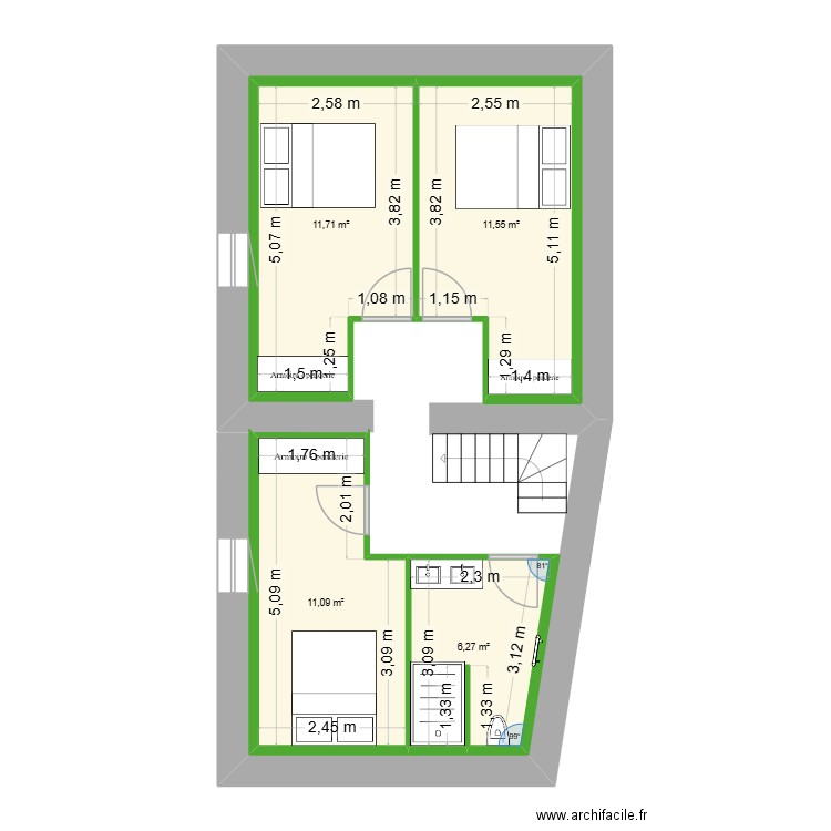 L'hermenault. Plan de 4 pièces et 41 m2