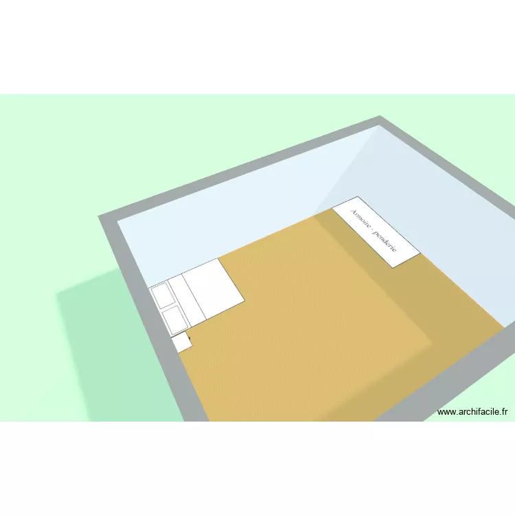 Chambre. Plan de 1  et 38 m²