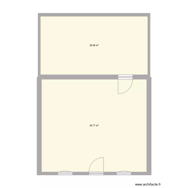 Maison. Plan de 2 et 75 m² Maison. Plan de 2 et 75 m²