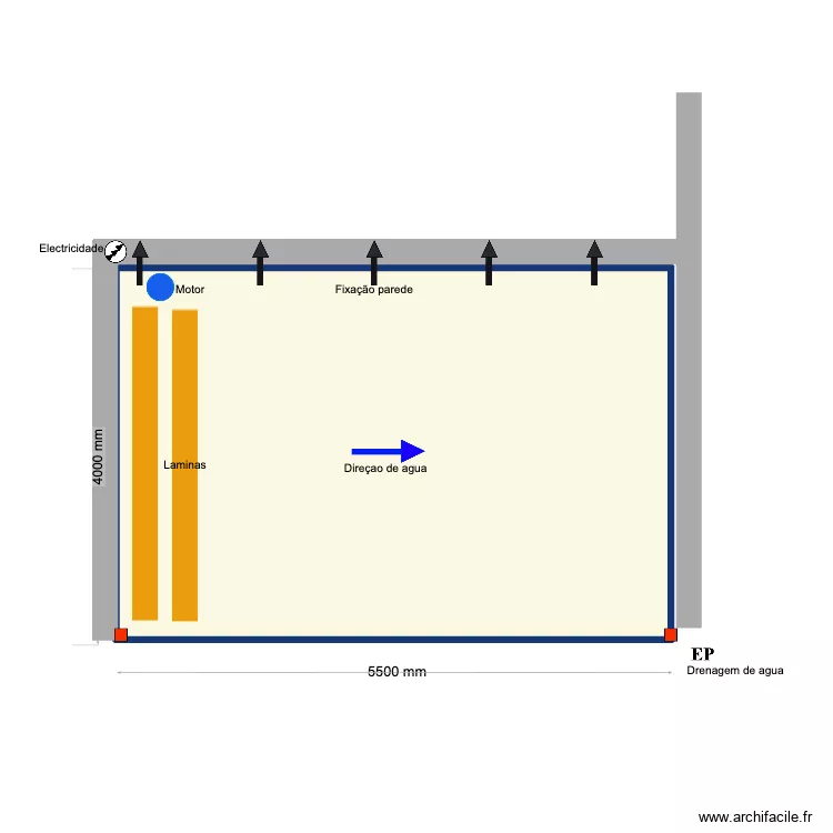 4000*5500 Koelho. Plan de 1  et 23 m²