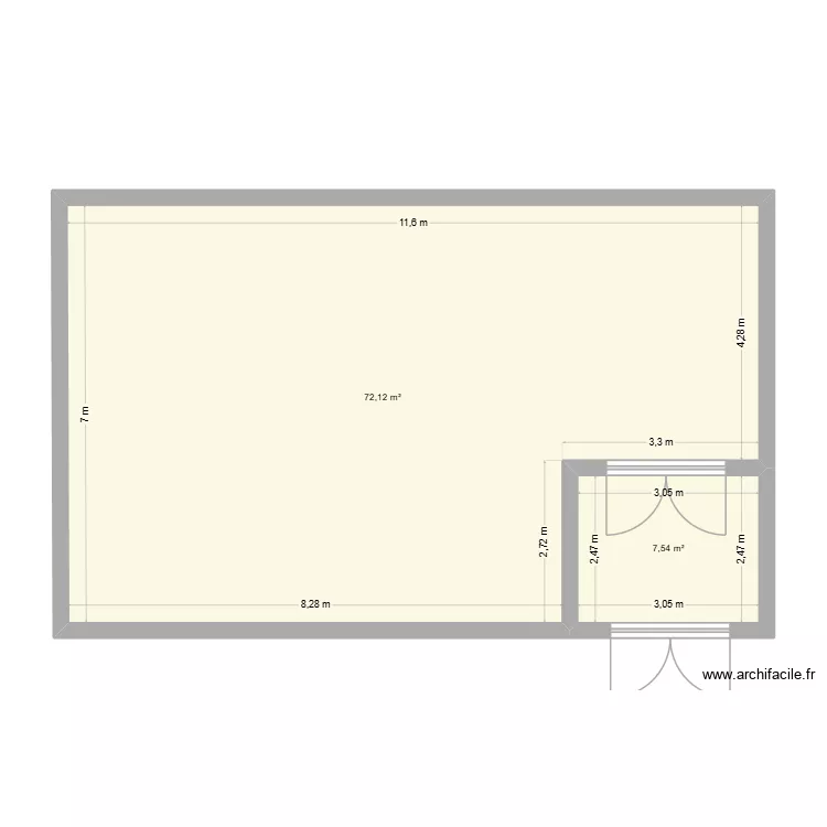 dépôt. Plan de 2 et 80 m² dépôt. Plan de 2 et 80 m²