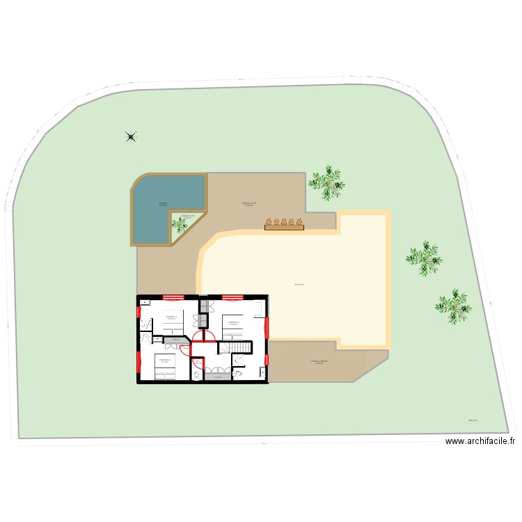 Seignosse Etage. Plan de 15 pièces et 1173 m2
