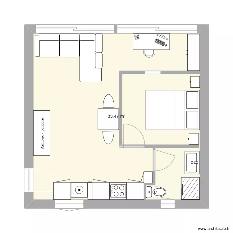 1. LEUCATE 930. Plan de 1  et 33 m²