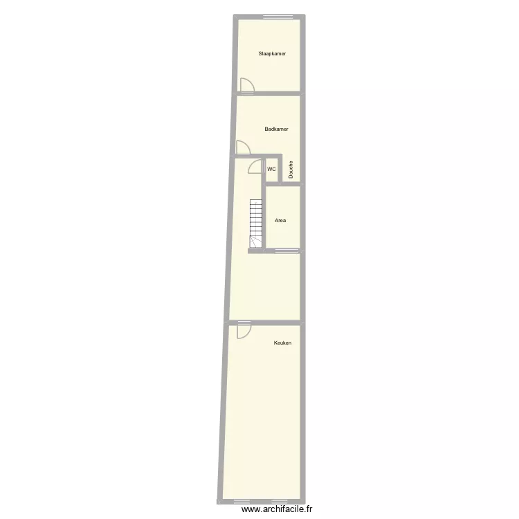 Menen - Bruggestraat 33 - 1e verdieping. Plan de 5  et 111 m²