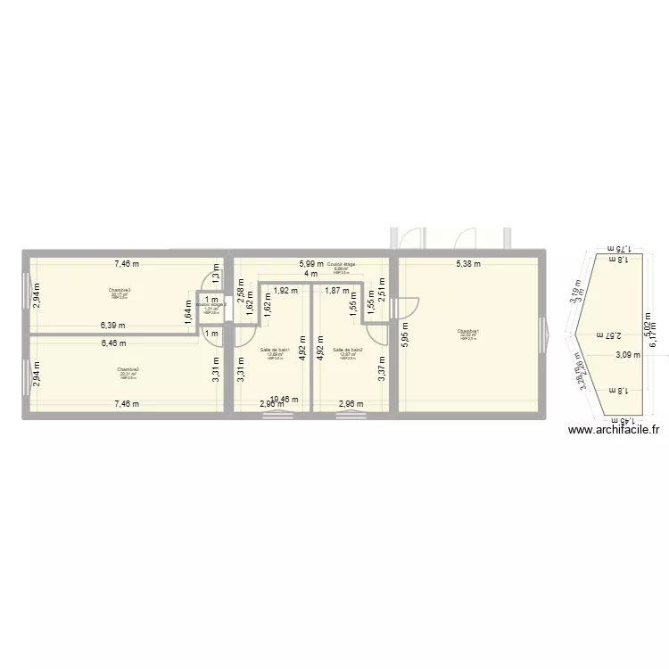 Alagno. Plan de 13  et 237 m²