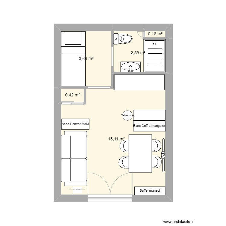 les angles. Plan de 0 pièce et 0 m2
