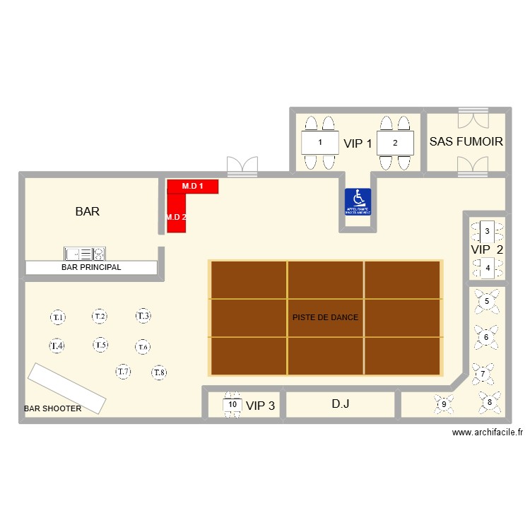 blue night. Plan de 7 pièces et 264 m2