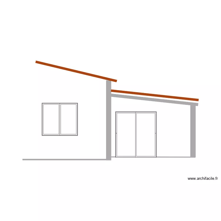 Pour DP5  Fa&ccedil;ade Sud apr&egrave;s projet travaux V2. Plan de 