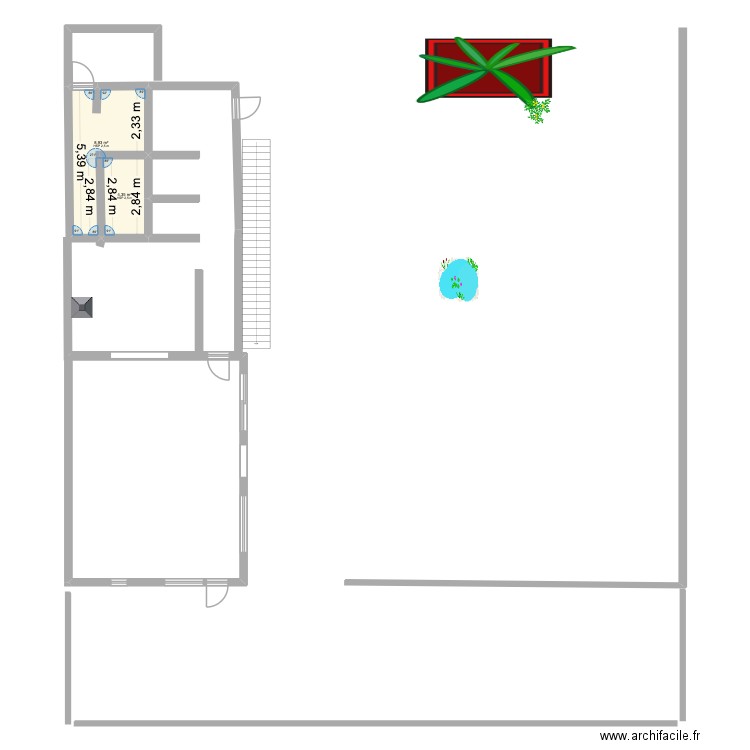 L'Or Bleu. Plan de 2 pièces et 13 m2