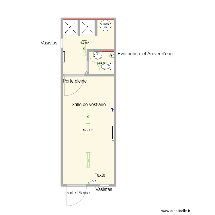 Plan pour DEBERGHES Fils S.A Part 2 . Plan de 3 pièces et 23 m2