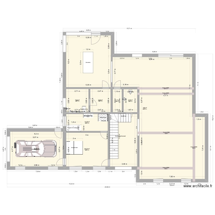 maison. Plan de 16 pièces et 433 m2