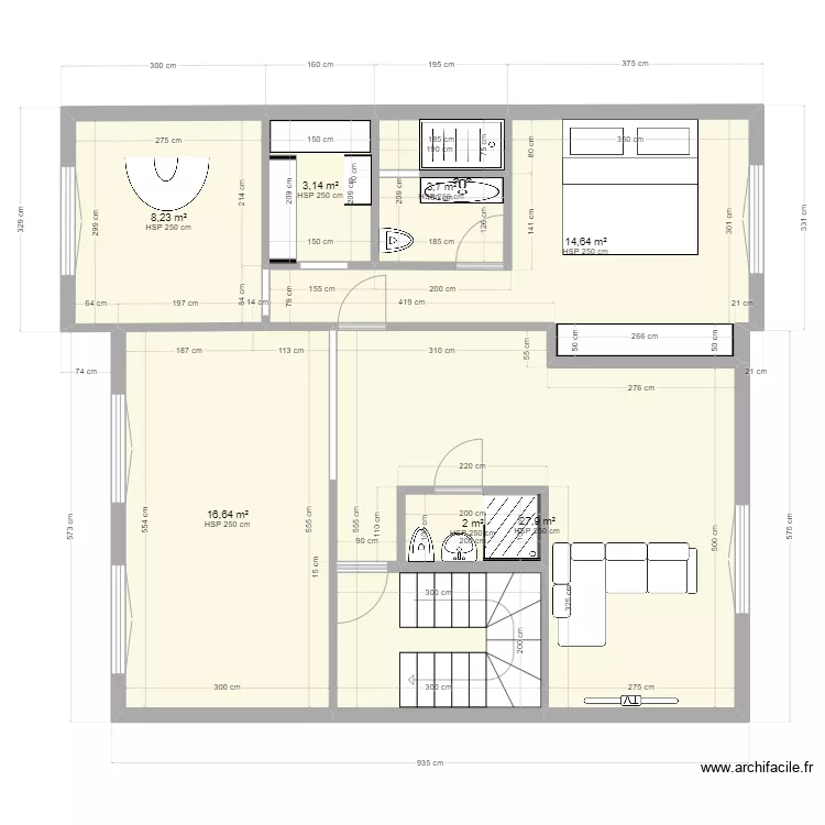 Ennahda 8 - 2eme &eacute;tage MEUBLE. Plan de 