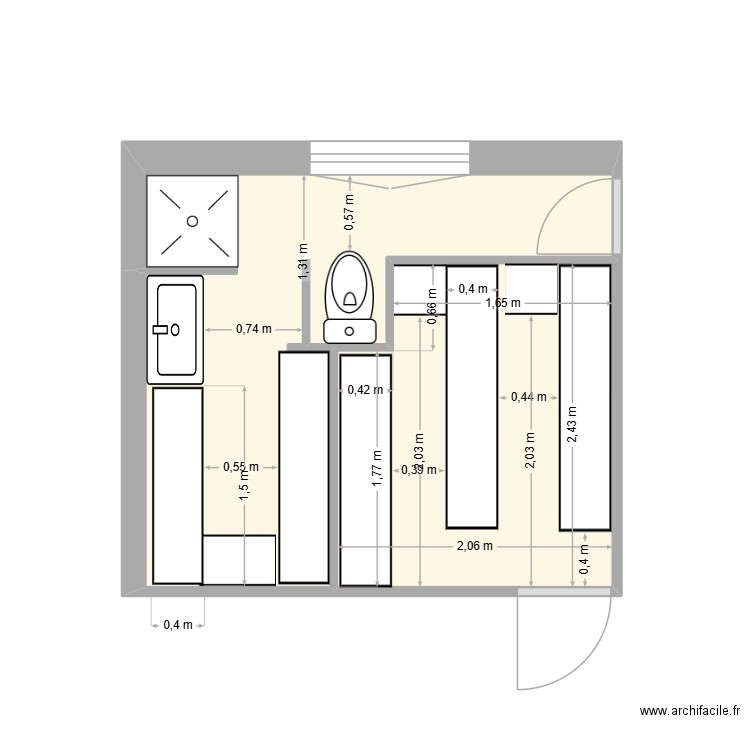 projet1. Plan de 2 pièces et 11 m2