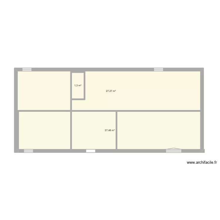 appartement. Plan de 3  et 56 m²