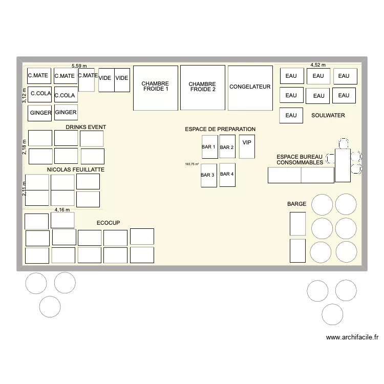 CERCLE - plan stock V1. Plan de 