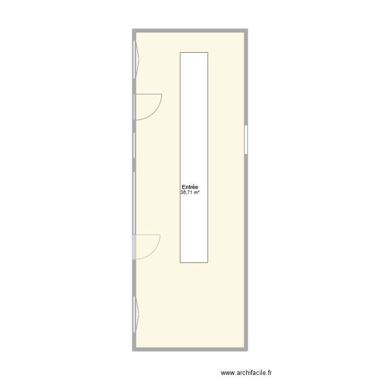 boulangerie. Plan de 1 pièce et 37 m2