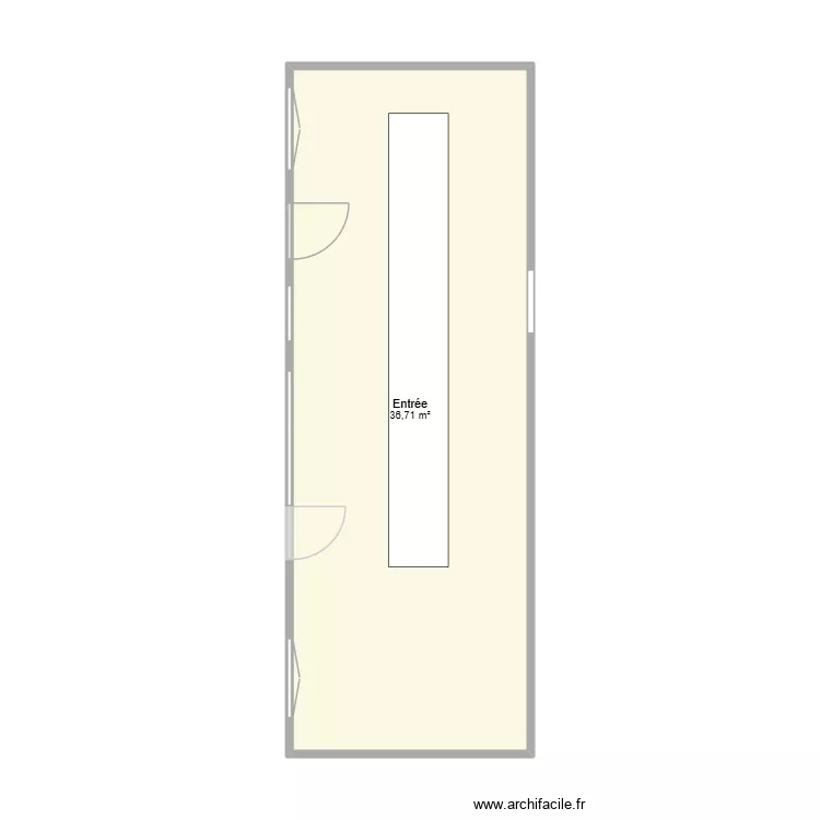 boulangerie. Plan de 1  et 37 m²