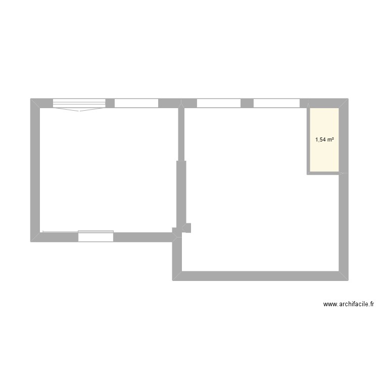 sous sol sb. Plan de 1 pièce et 2 m2