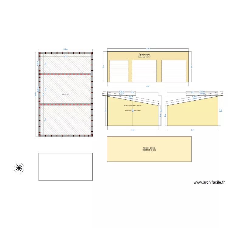 Plan Garage bois. Plan de 