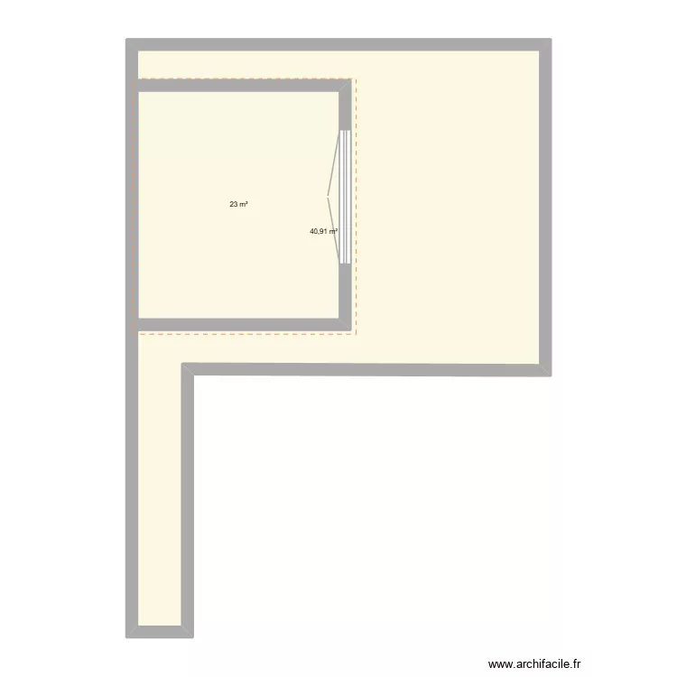extension_cuisine. Plan de 2  et 92 m²