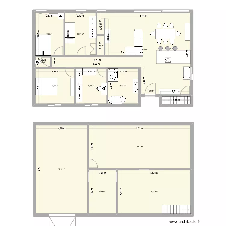 36 Clos des GRAVIERS. Plan de 13  et 219 m²