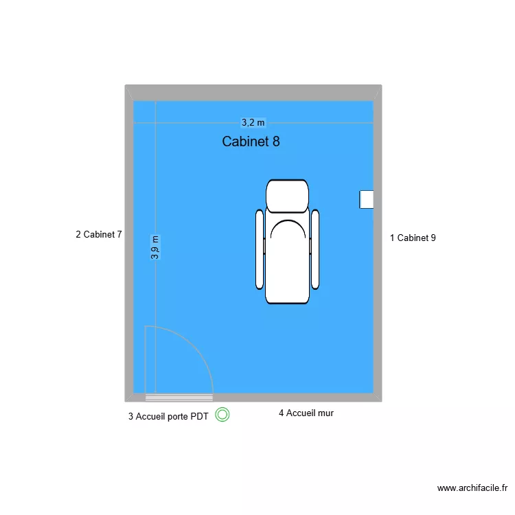 30897 Cabinet 8. Plan de 1  et 12 m²
