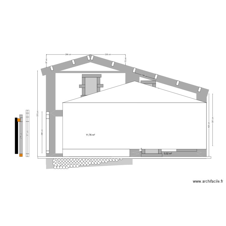 BERGERIE PIGNON NEW 3. Plan de 2 pièces et 12 m2