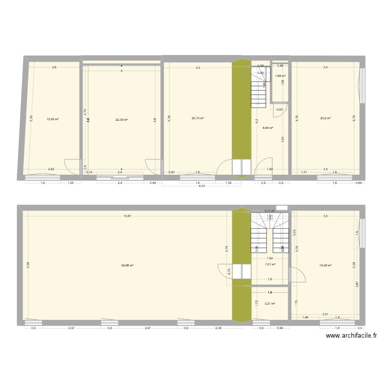 Maison niort. Plan de 9 pièces et 90 m2