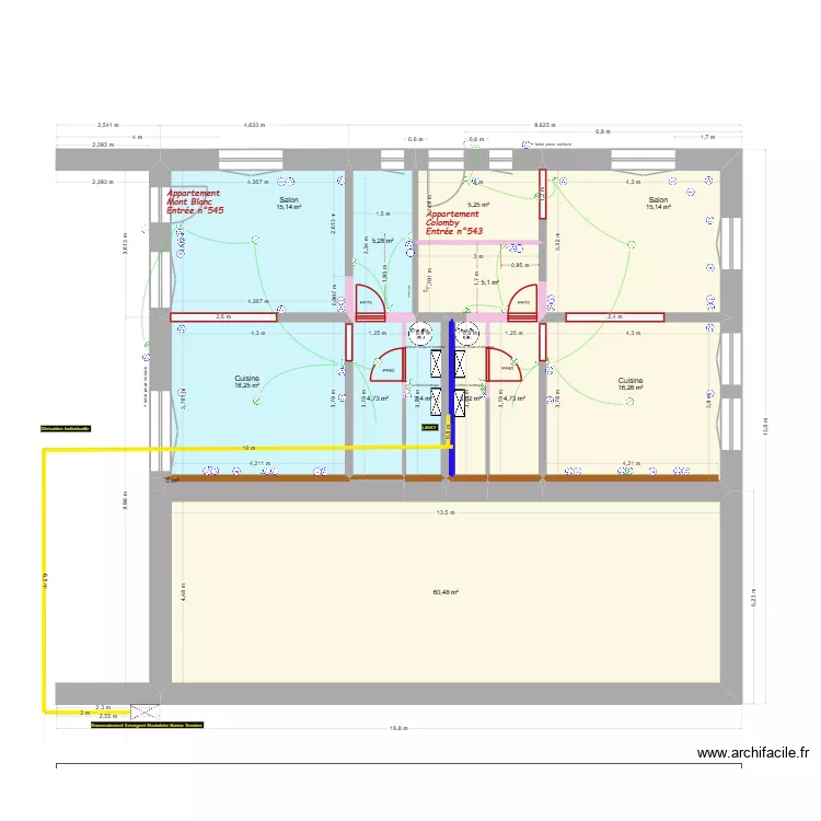 test. Plan de 26  et 311 m²