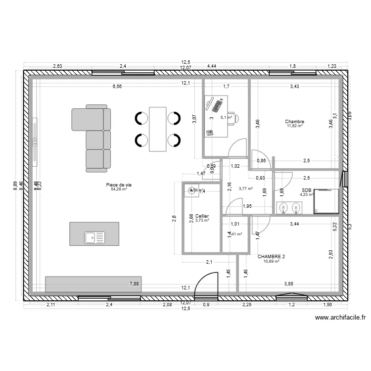 loic courpiere. Plan de 9  et 96 m²