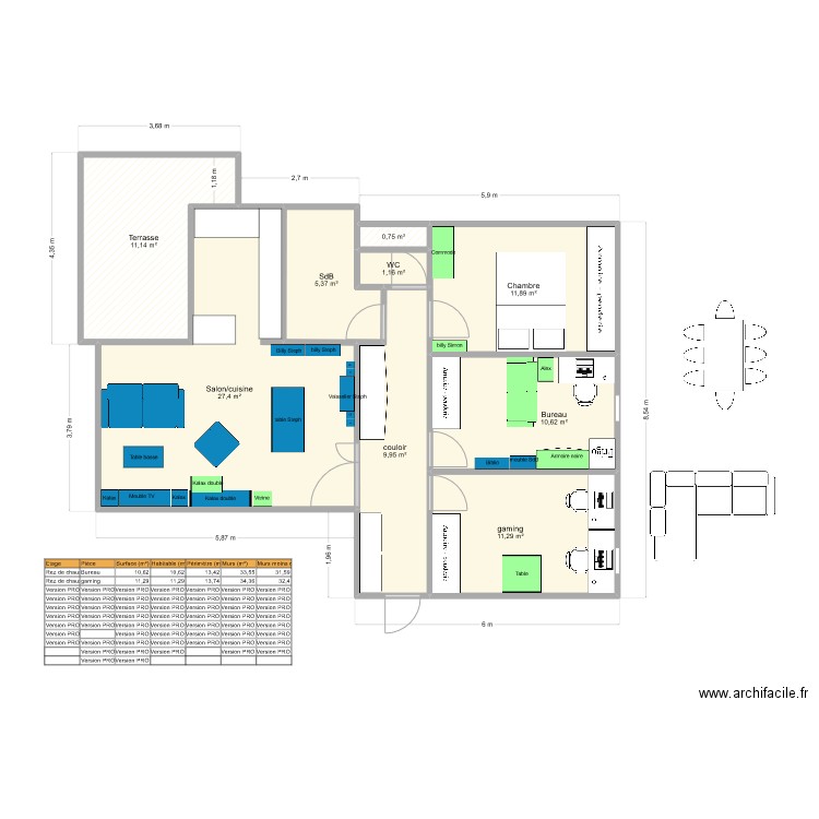 bischeim maison final ?. Plan de 9 pièces et 90 m2