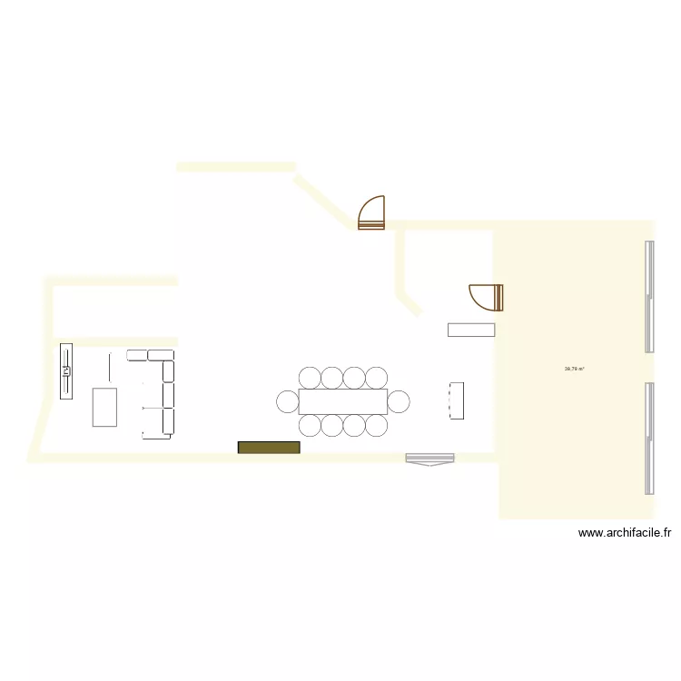 maison Lombron. Plan de 1  et 40 m²