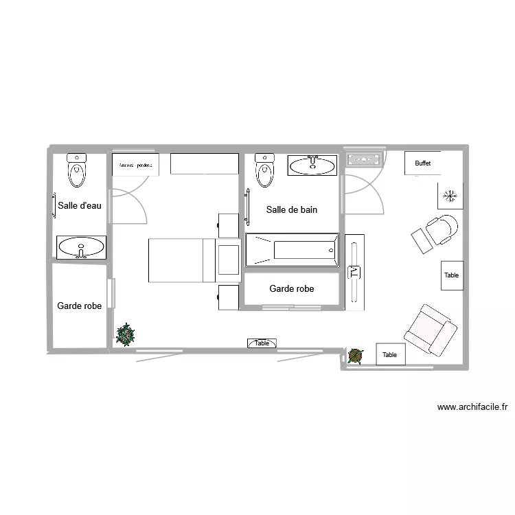 Plan Francine 3. Plan de 4 et 10 m² Plan Francine 3. Plan de 4 et 10 m²