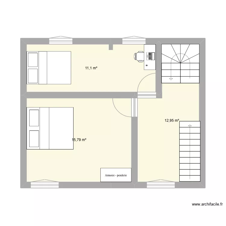 1er maison Fresnes. Plan de 3  et 40 m²