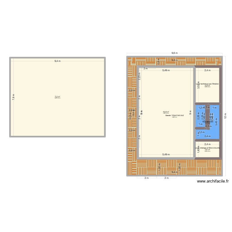 bassin ike koi 50m3. Plan de 0 pièce et 0 m2