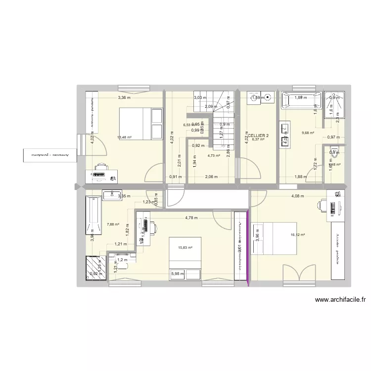 MAISON UR ONEA V17 bis. Plan de 9  et 82 m²