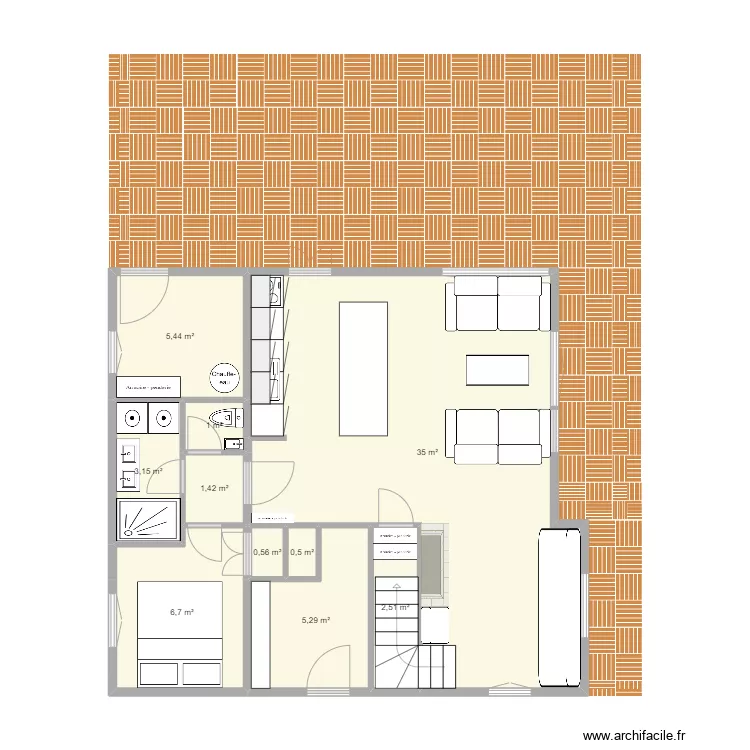 Saint-Luc RDC New 6ch + 2sdb. Plan de 
