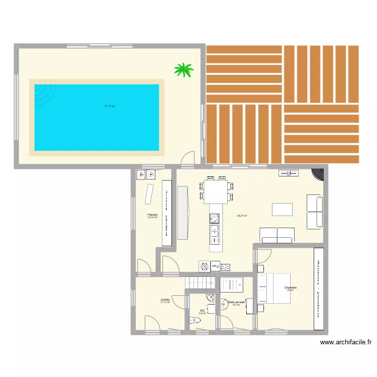 LEIGNON. Plan de 7 pièces et 180 m²