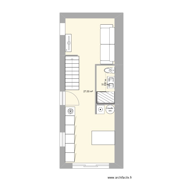 MAISON GARAGE 2. Plan de 2 pièces et 30 m2