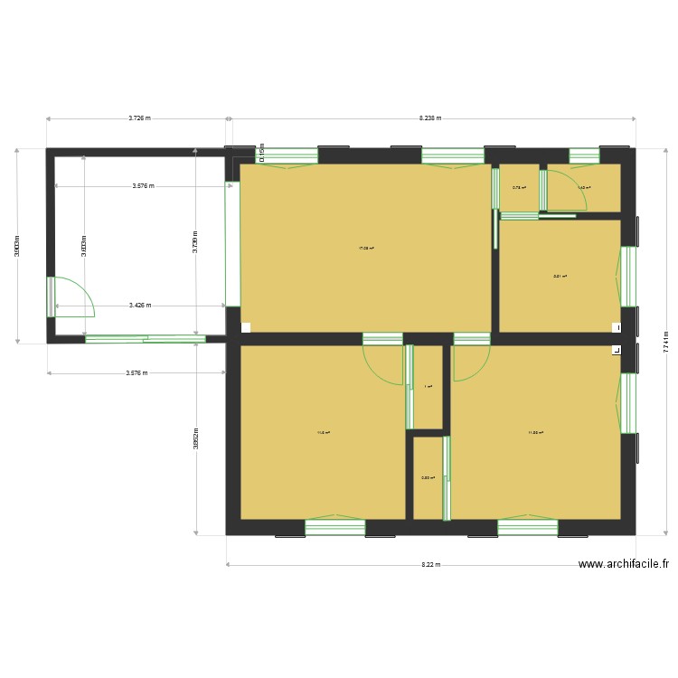 rdc maison. Plan de 0 pièce et 0 m2